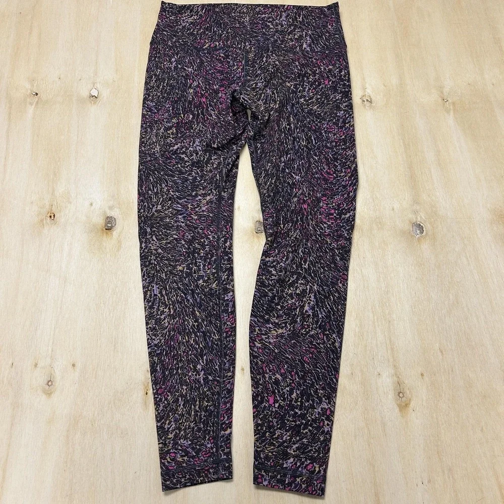Lululemon Leggings Womens 8 Multicolor High Rise Ankle Geometric Yoga Gym Wear